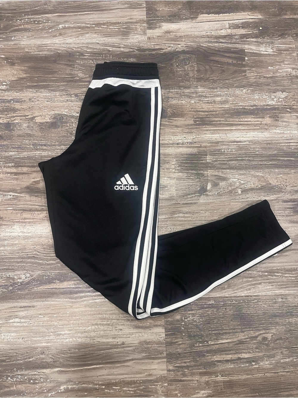 adidas women’s Black Joggers with White Stripes